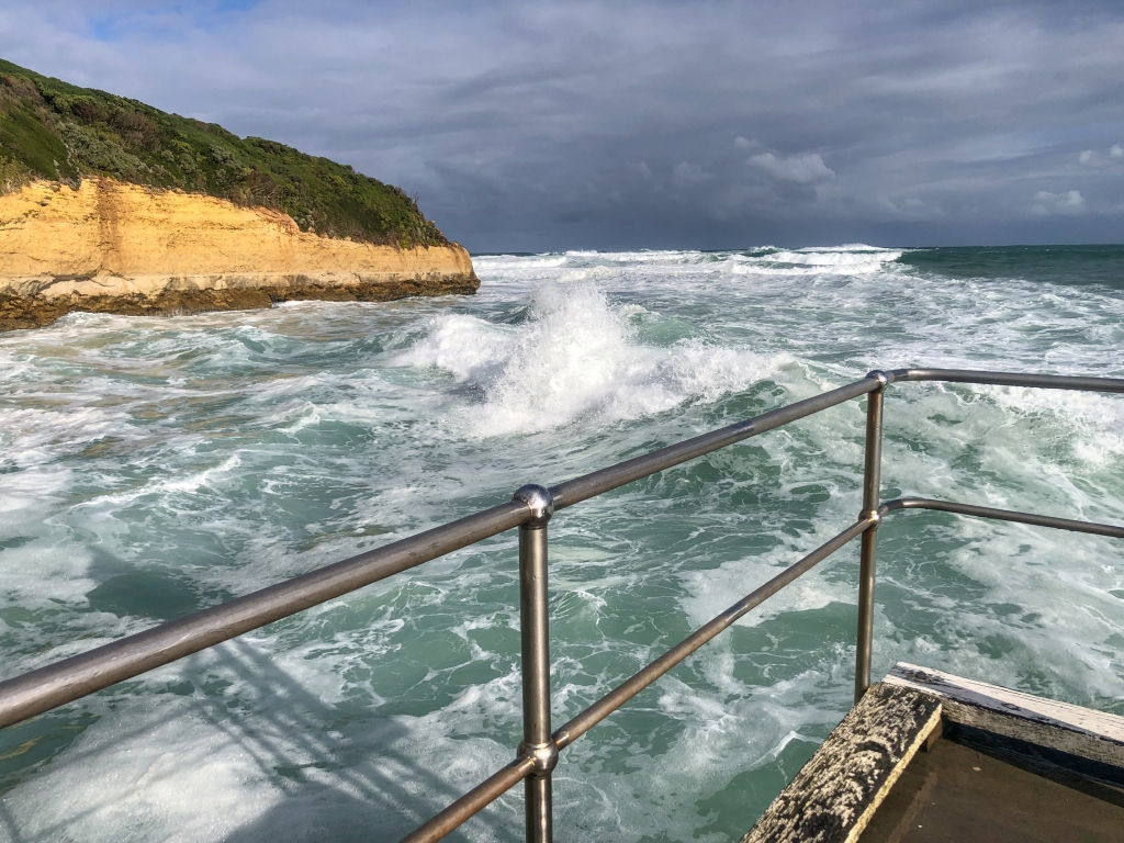 Port Campbell jetty in rough seas